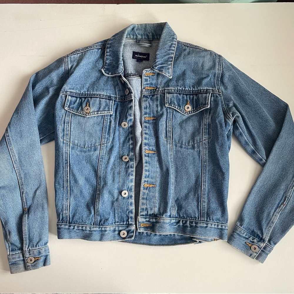 SMALL | VINTAGE KANGOL | Boxy realxed fit denim jacket, hip length